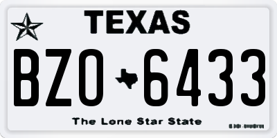 TX license plate BZO6433