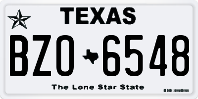 TX license plate BZO6548