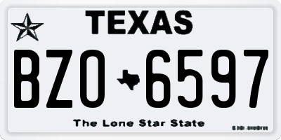 TX license plate BZO6597