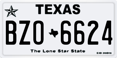 TX license plate BZO6624