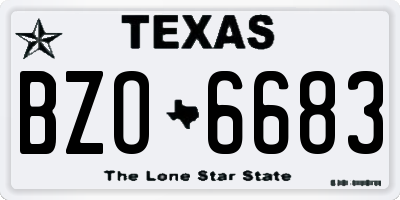 TX license plate BZO6683