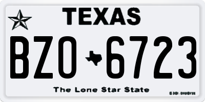 TX license plate BZO6723