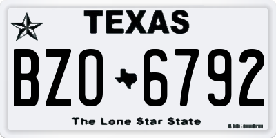 TX license plate BZO6792