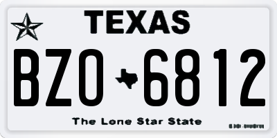 TX license plate BZO6812