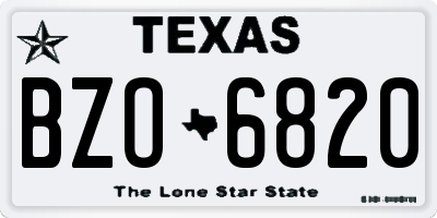TX license plate BZO6820