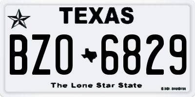 TX license plate BZO6829