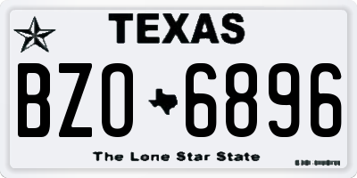 TX license plate BZO6896