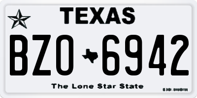 TX license plate BZO6942