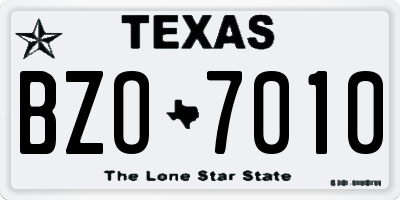 TX license plate BZO7010