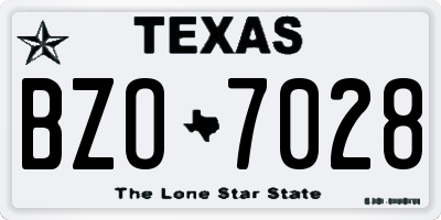 TX license plate BZO7028