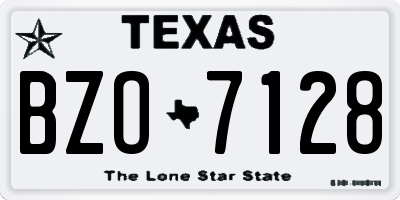 TX license plate BZO7128