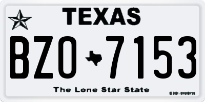 TX license plate BZO7153