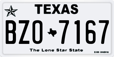 TX license plate BZO7167