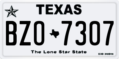 TX license plate BZO7307