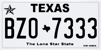 TX license plate BZO7333