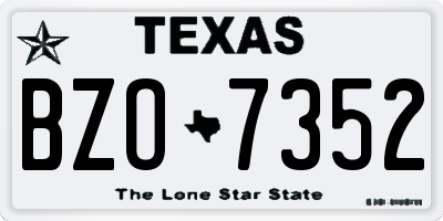 TX license plate BZO7352