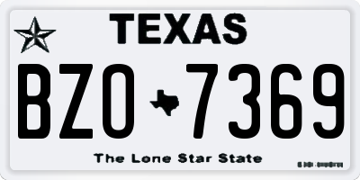 TX license plate BZO7369