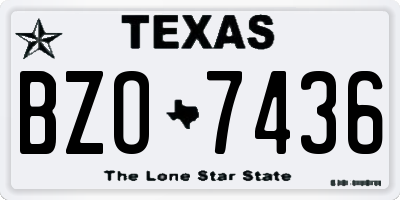 TX license plate BZO7436