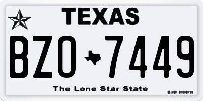 TX license plate BZO7449