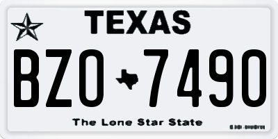 TX license plate BZO7490