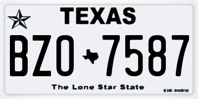 TX license plate BZO7587
