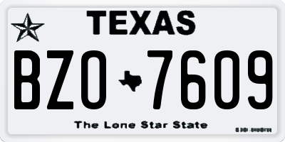 TX license plate BZO7609