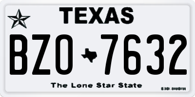 TX license plate BZO7632