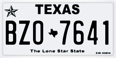 TX license plate BZO7641