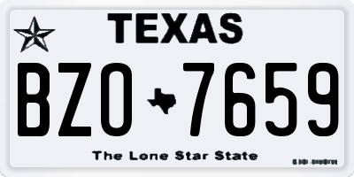TX license plate BZO7659