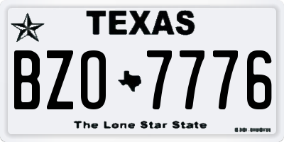 TX license plate BZO7776