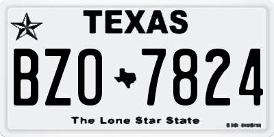 TX license plate BZO7824