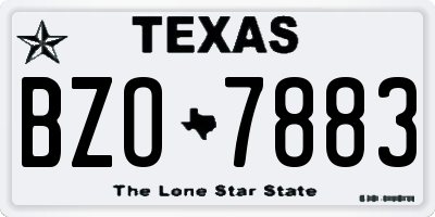 TX license plate BZO7883