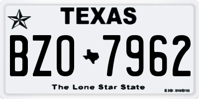 TX license plate BZO7962
