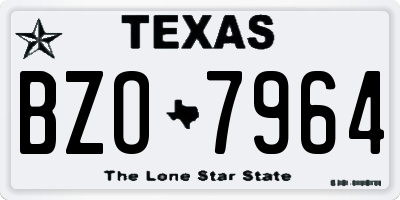 TX license plate BZO7964