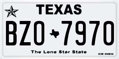 TX license plate BZO7970