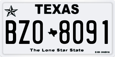 TX license plate BZO8091