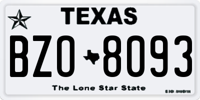 TX license plate BZO8093