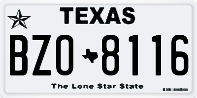 TX license plate BZO8116
