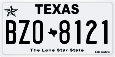 TX license plate BZO8121