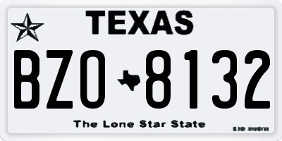 TX license plate BZO8132