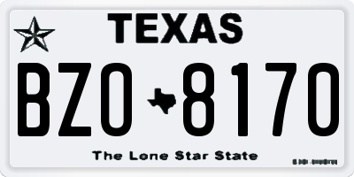 TX license plate BZO8170