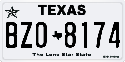 TX license plate BZO8174