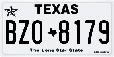 TX license plate BZO8179