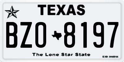 TX license plate BZO8197