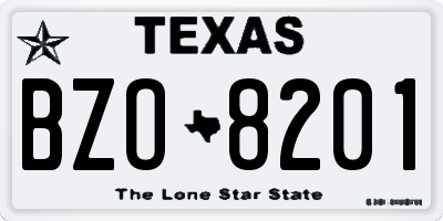 TX license plate BZO8201