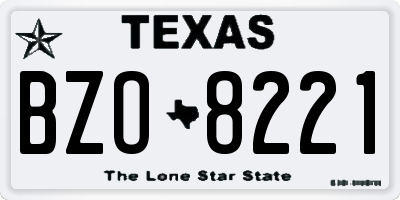TX license plate BZO8221