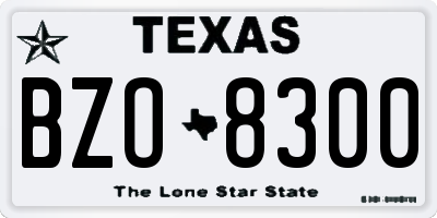 TX license plate BZO8300