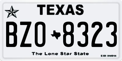TX license plate BZO8323