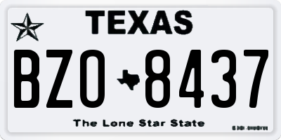TX license plate BZO8437