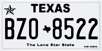 TX license plate BZO8522